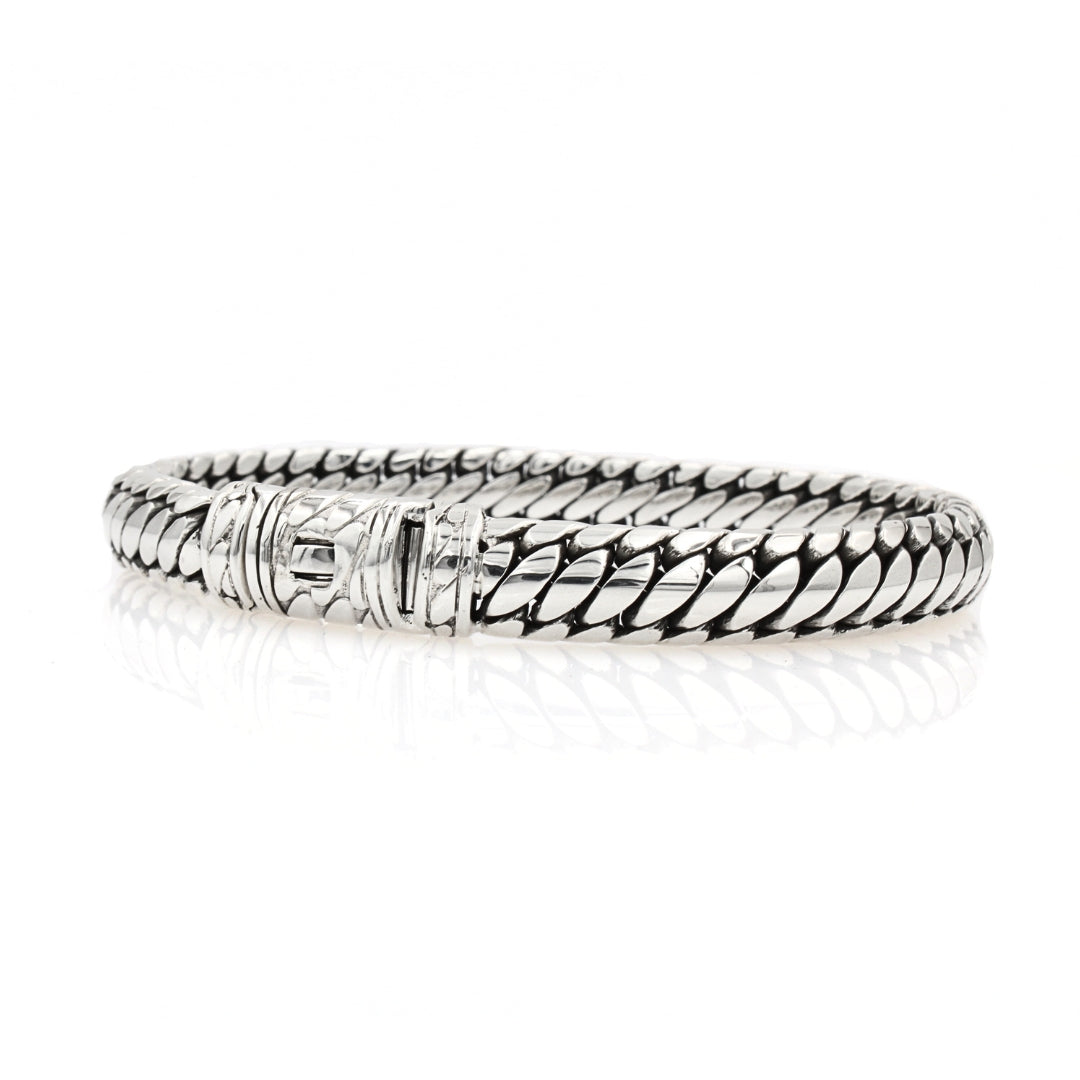 Men's Sterling Silver Bracelet -Ben 10mm wide