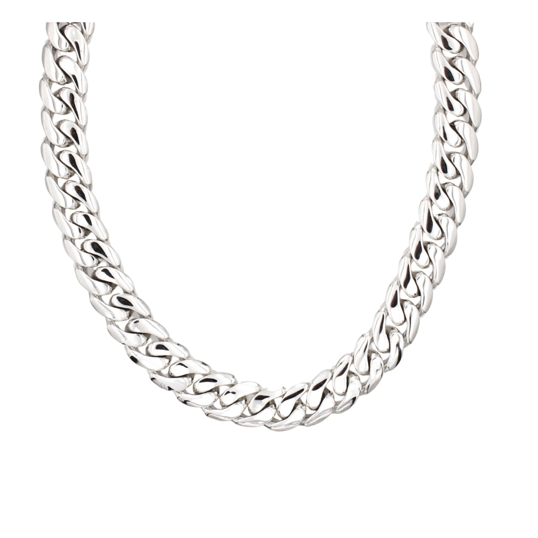 Sterling Silver Cuban Link Necklace – 16mm Heavyweight Chain