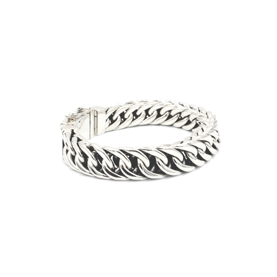 Men's Sterling Silver Bracelet -Kelabang 8mm wide