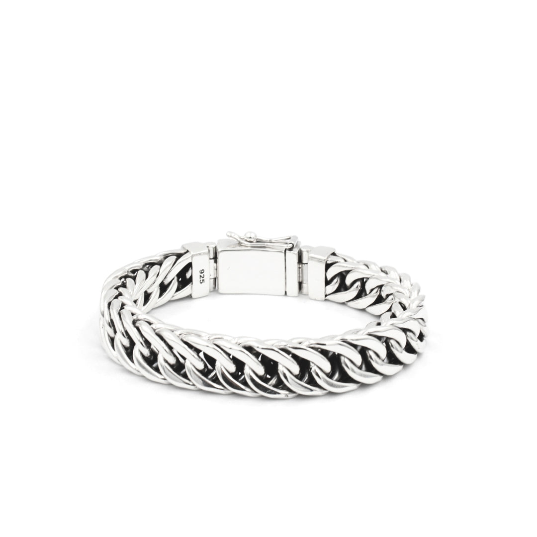 Men's Sterling Silver Bracelet -Kelabang 8mm wide