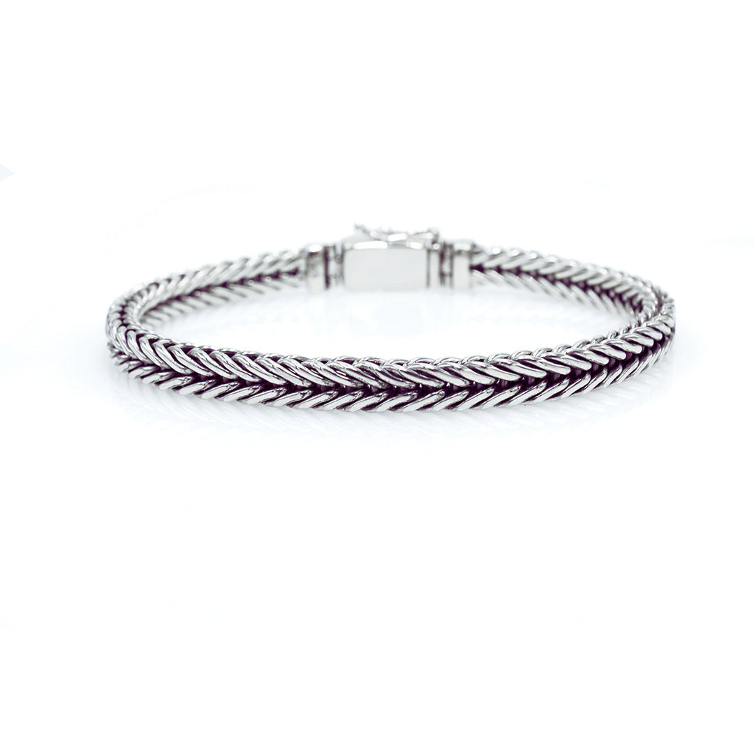 Men's Sterling Silver Bracelet -Tulangnaga 6mm wide