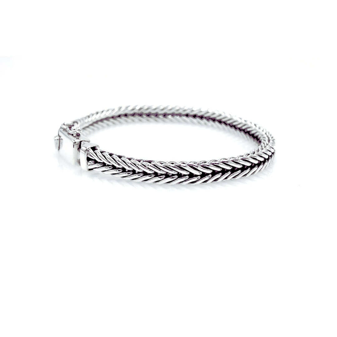 Men's Sterling Silver Bracelet -Tulangnaga 6mm wide