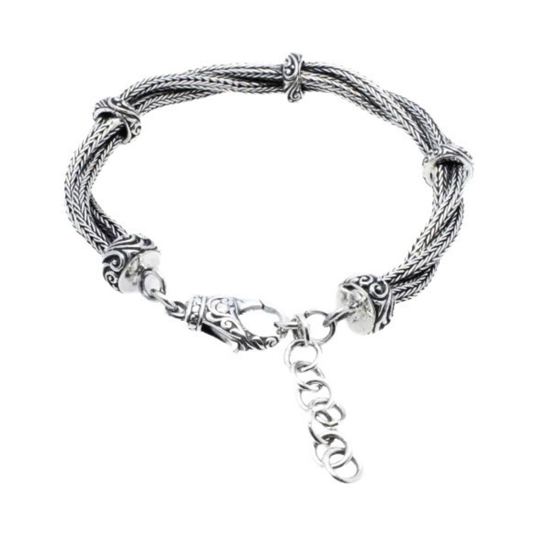 Balinese 6mm Twisted Tulang Naga Silver Bracelet