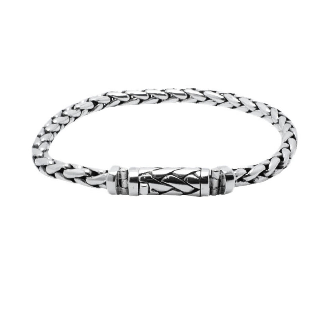 Balinese 6mm Padian Plat Round Silver Bracelet