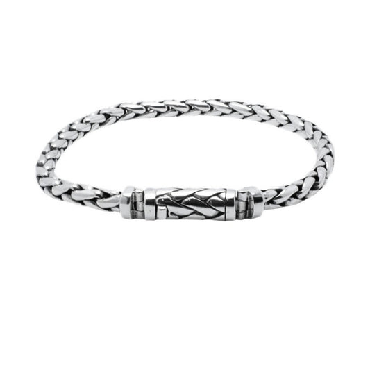 Balinese 6mm Padian Plat Round Silver Bracelet