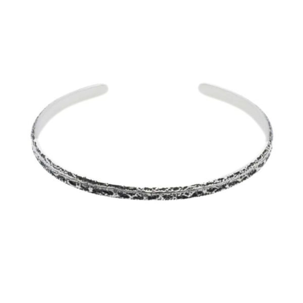 Heritage Distress Cuff Bracelet in Solid Sterling Silver, 6mm