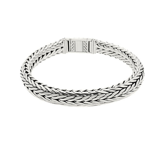 Balinese 10mm D-Shape Sumbu Kompor Silver Bracelet