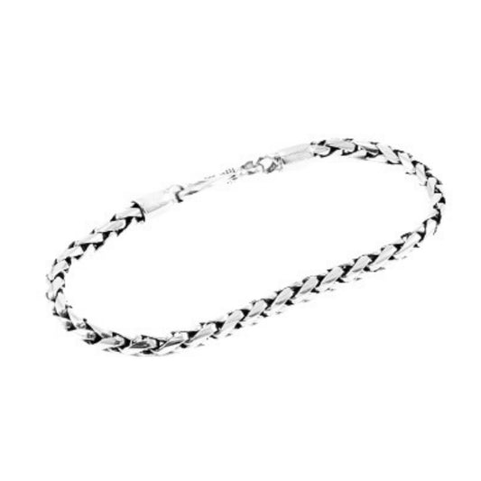 Balinese 4mm Padian Plat Round Silver Bracelet