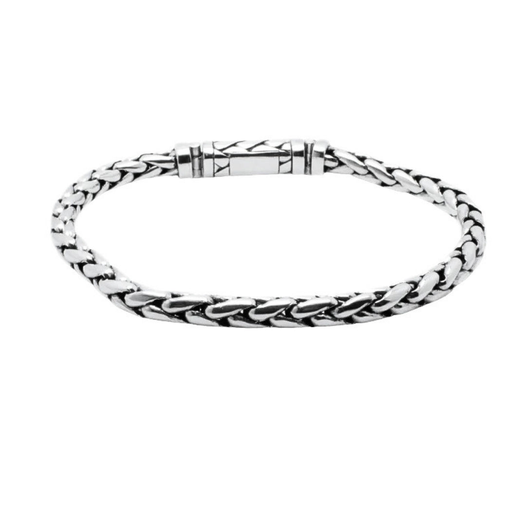 Balinese 6mm Padian Plat Round Silver Bracelet