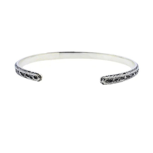 Heritage Distress Cuff Bracelet in Solid Sterling Silver, 6mm
