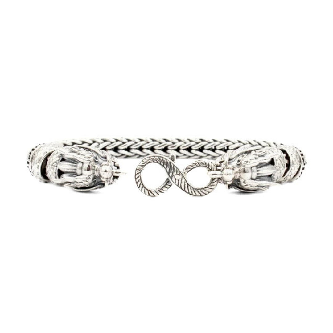 Balinese Handcrafted 6mm Silver Dragon Head Bracelet