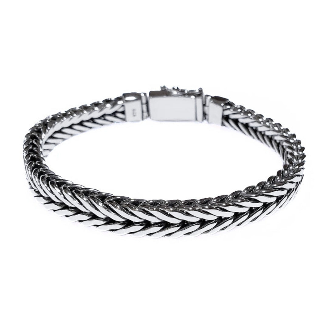 Judul Produk Baru  Balinese 10mm Heavyweight Tulang Naga Silver Bracelet