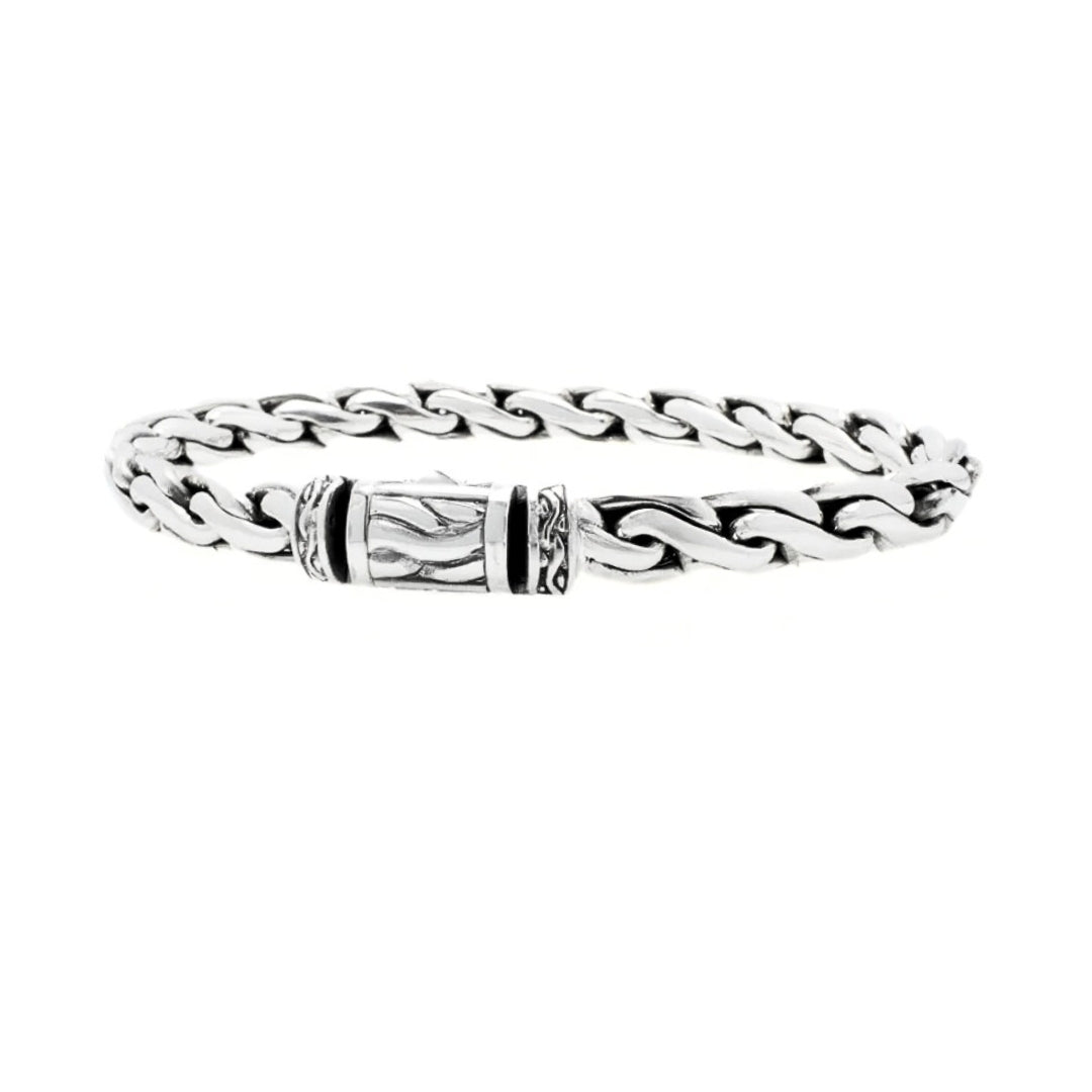 Balinese 10mm Statement Padian Satu Oval Silver Bracelet