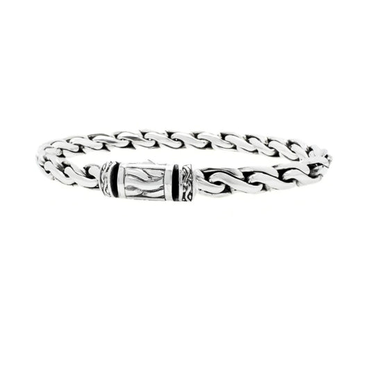 Balinese 10mm Statement Padian Satu Oval Silver Bracelet