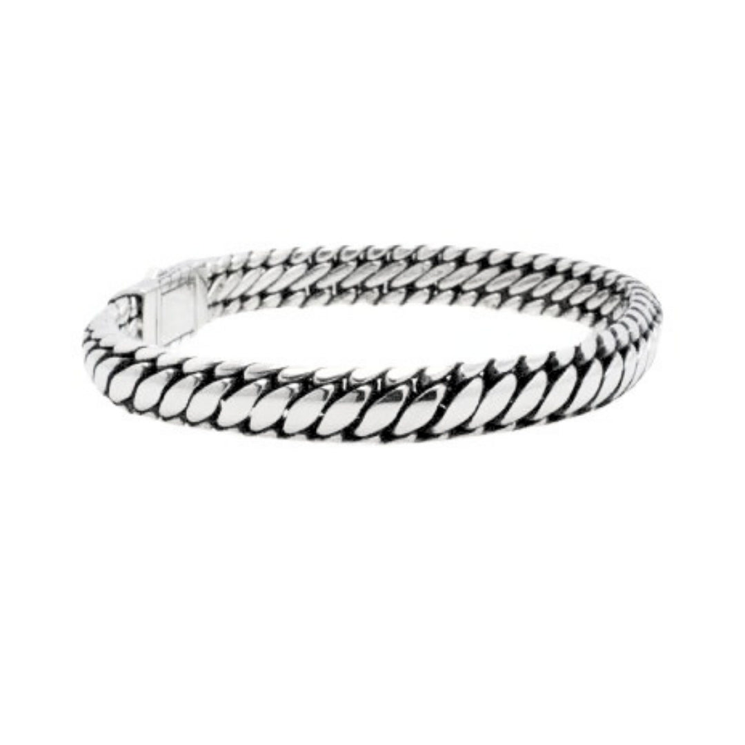 Ben 8 mm Silver Link Bracelet Solid 925
