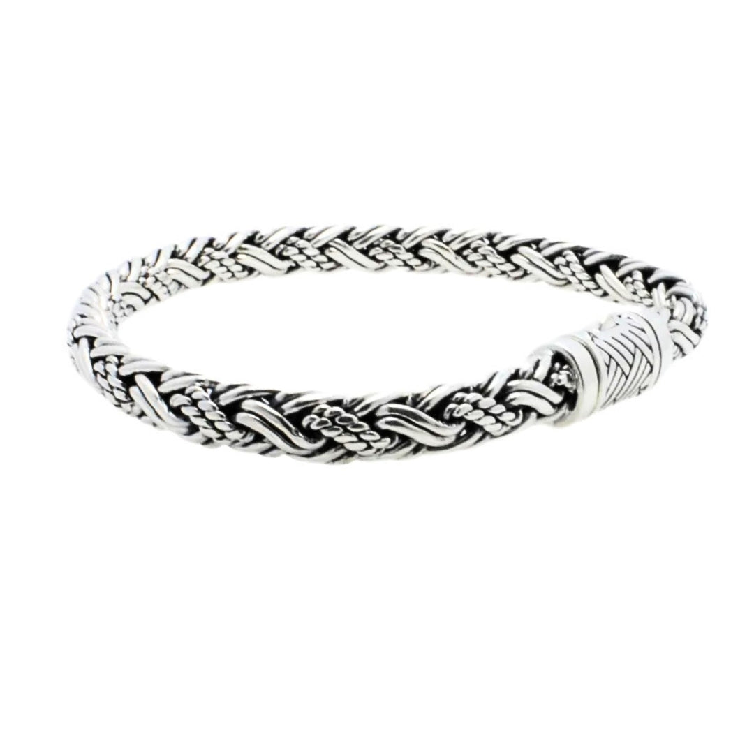 Padian Dua Tali Air 8mm Sterling Silver Bracelet