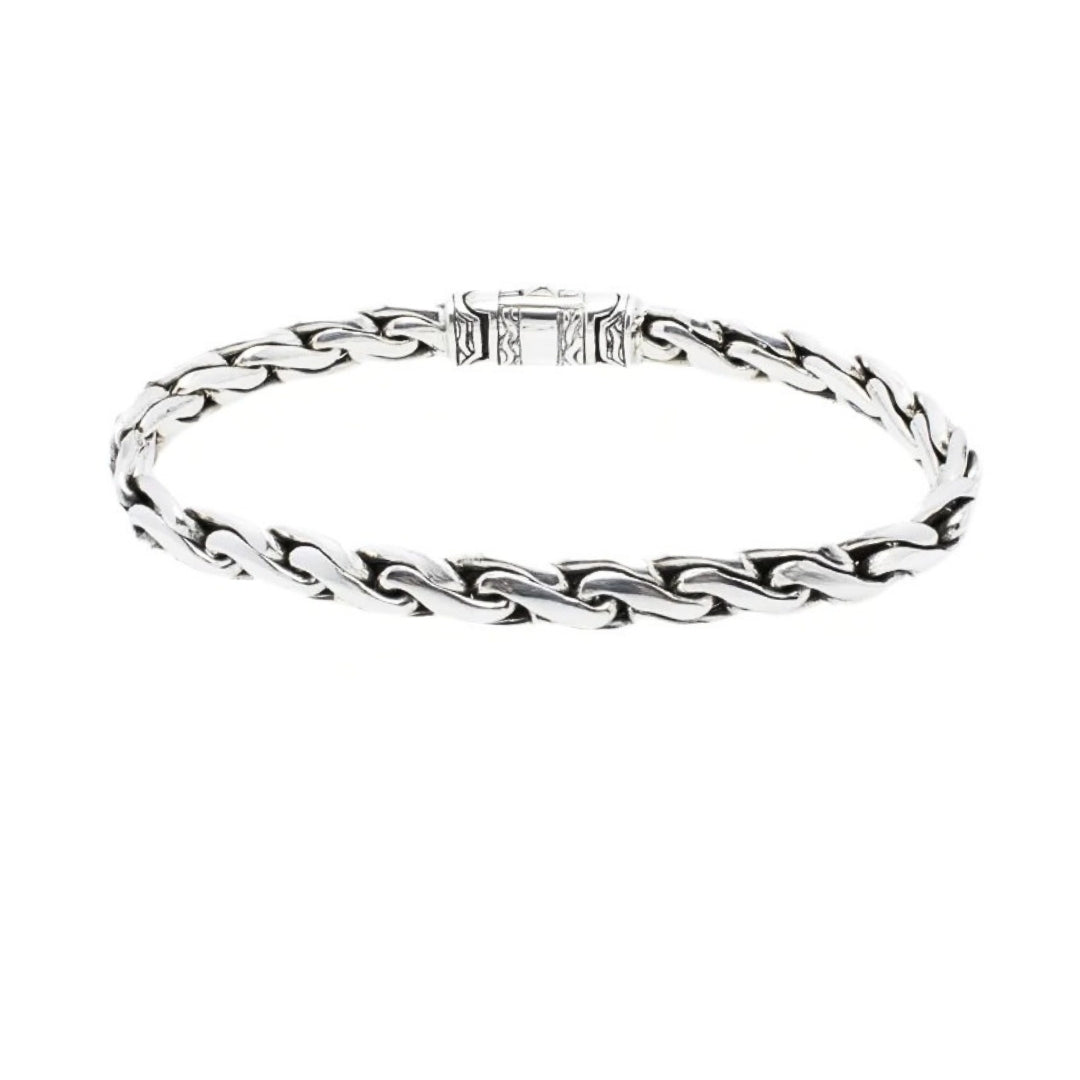 Balinese 10mm Statement Padian Satu Oval Silver Bracelet