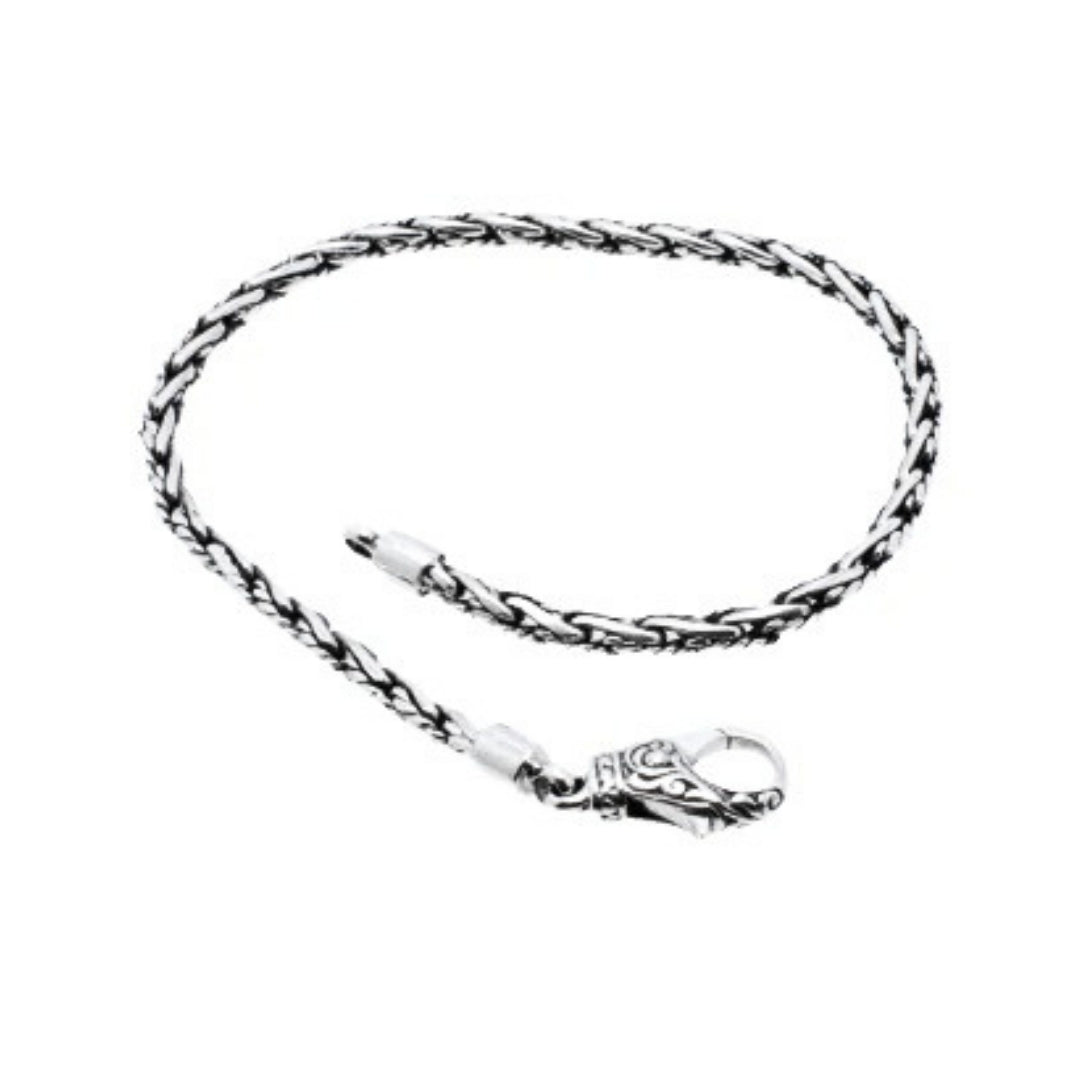 Balinese 3mm Delicate Padian Plat Tali Air Silver Bracelet