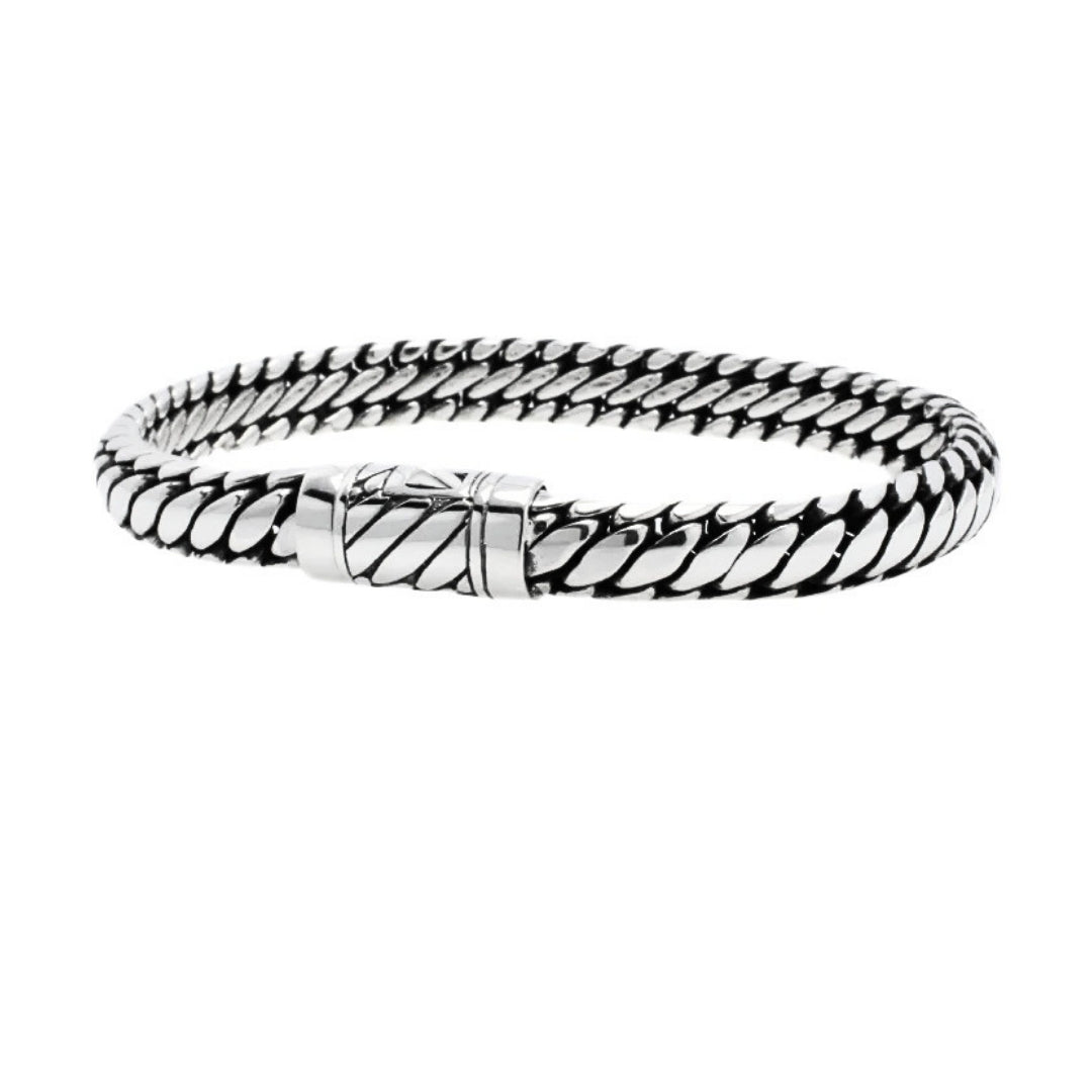 Ben 8 mm Silver Link Bracelet Solid 925
