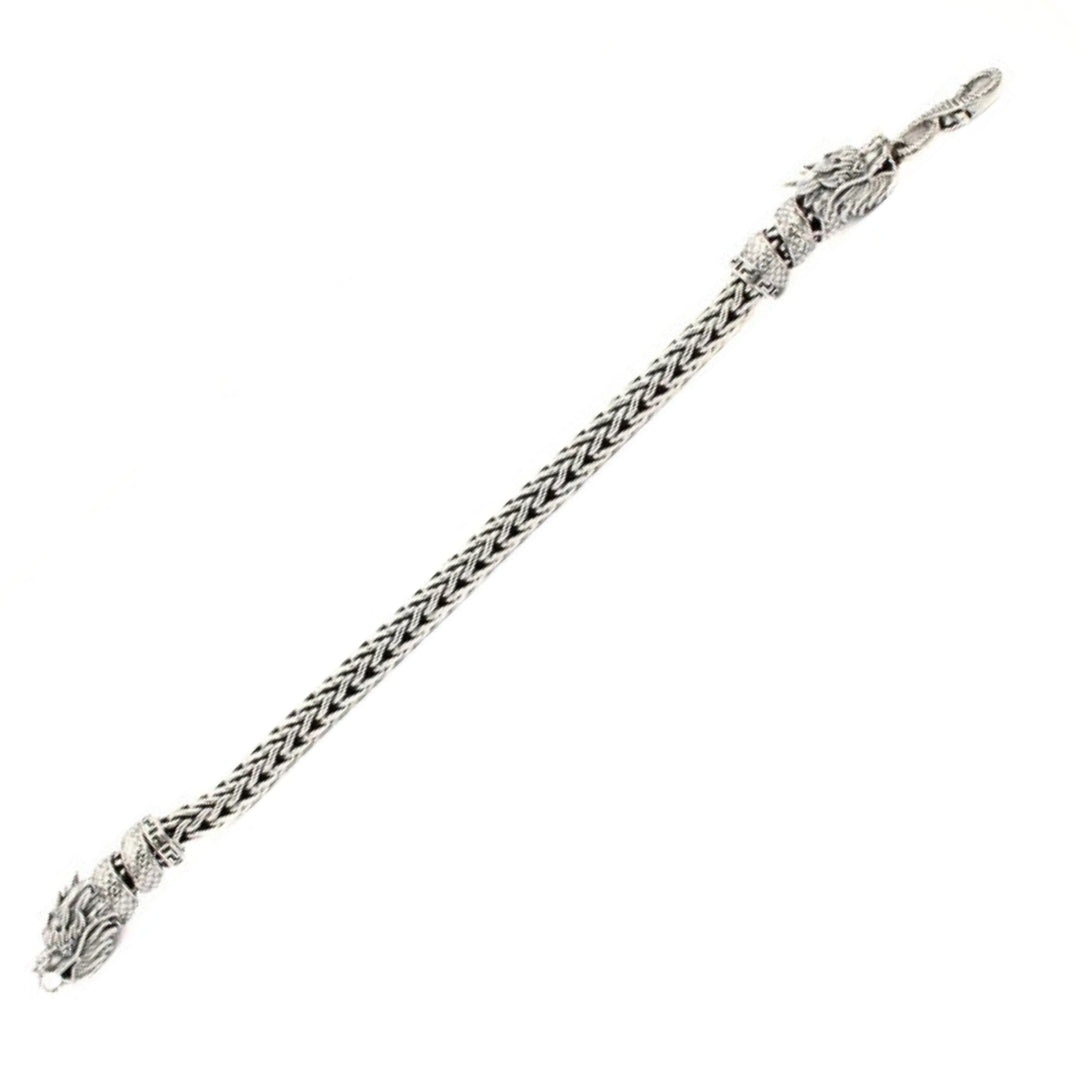 Balinese Handcrafted 6mm Silver Dragon Head Bracelet