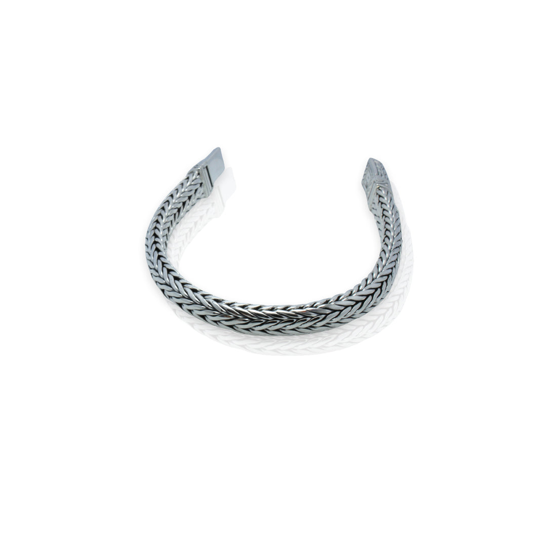 Balinese 10mm D-Shape Sumbu Kompor Silver Bracelet