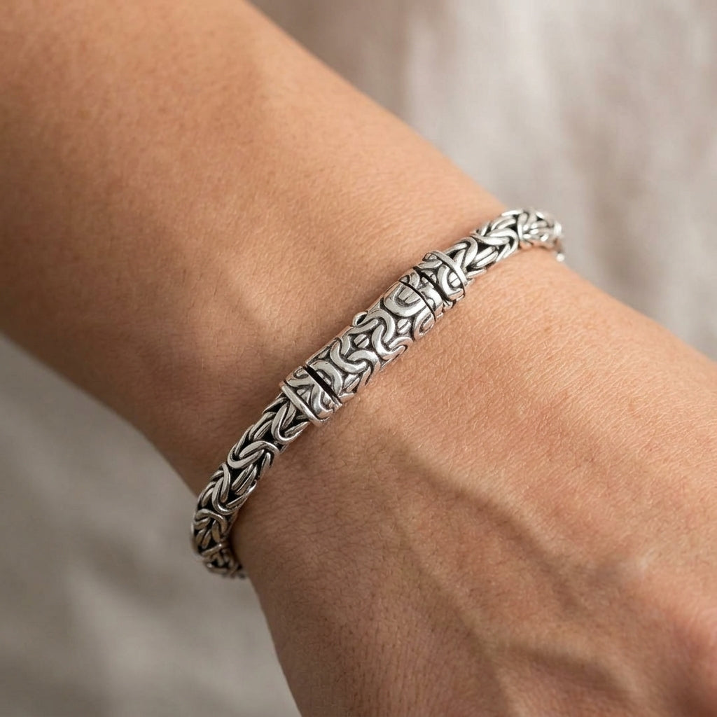Heritage Byzantine Weave Silver Link Chain