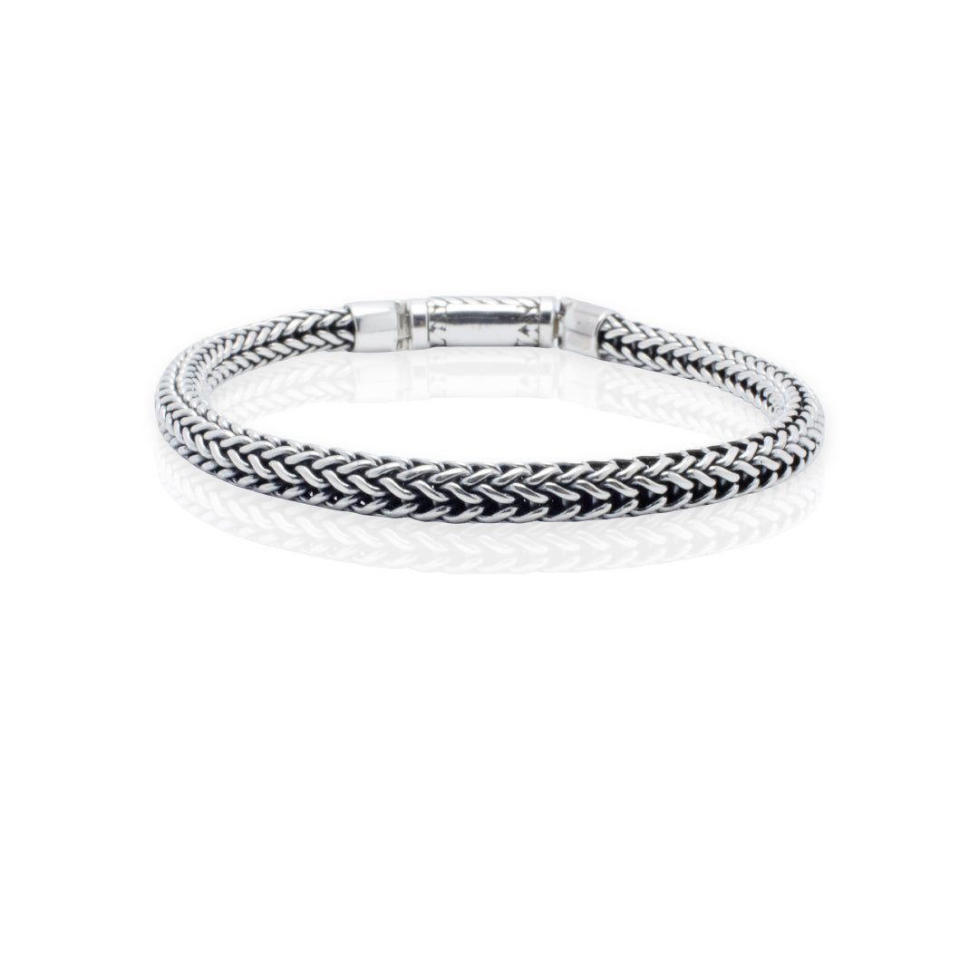 Balinese 5mm Sumbu Kompor Tulang Naga Silver Chain