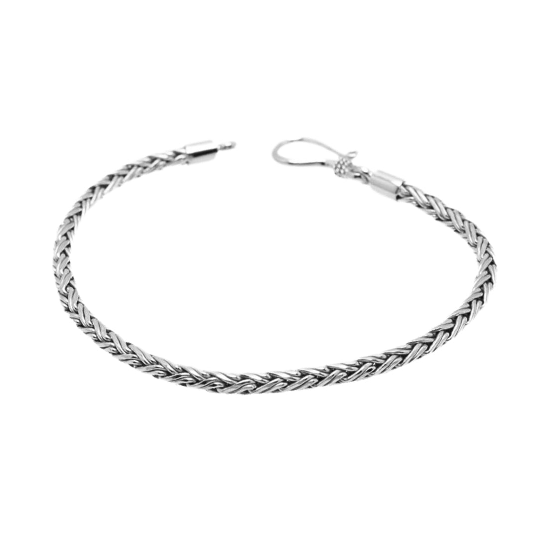 3mm Padian Dua Round Silver Chain Bracelet