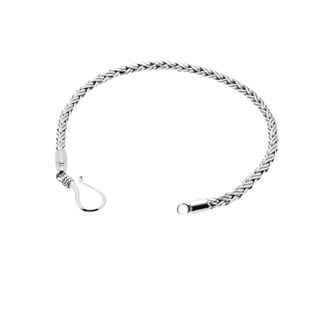 3mm Padian Dua Round Silver Chain Bracelet