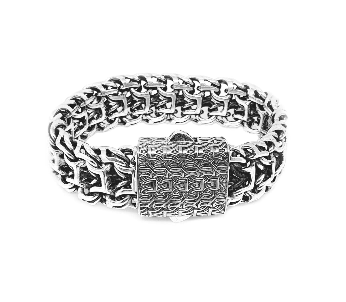 Emperor Signature Bracelet, Artisan Sterling Silver 20mm