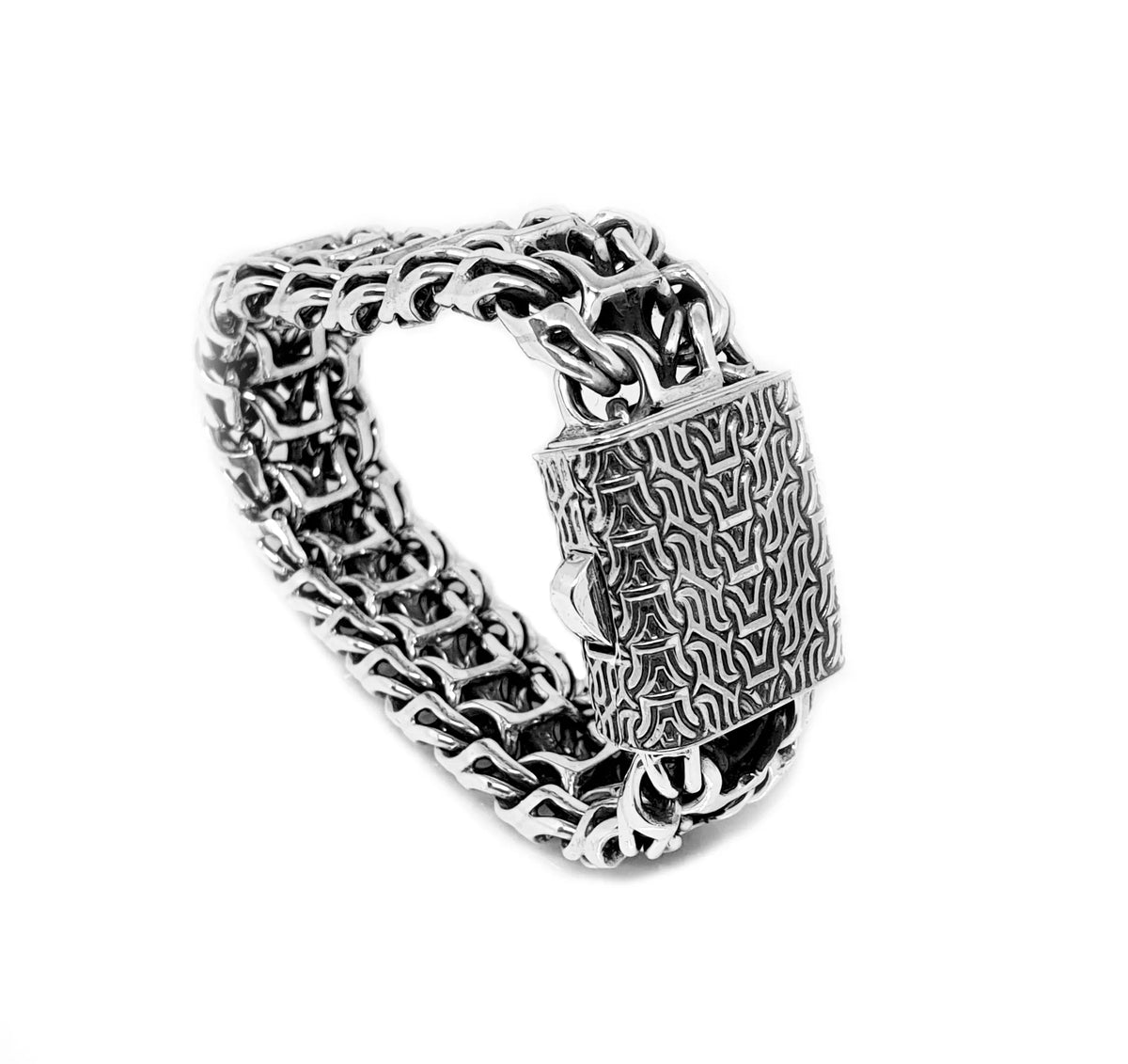 Emperor Signature Bracelet, Artisan Sterling Silver 20mm