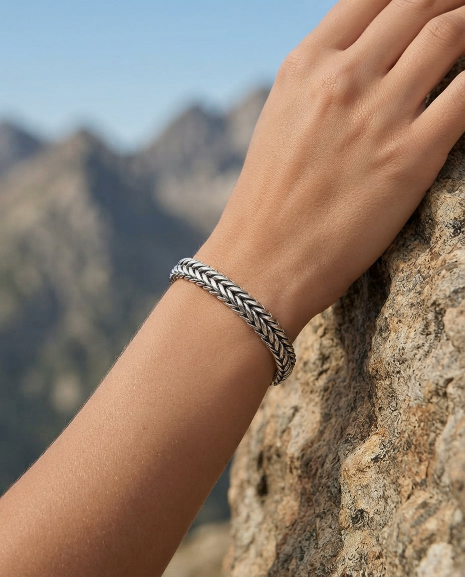 Balinese 10mm Heavyweight Tulang Naga Silver Bracelet