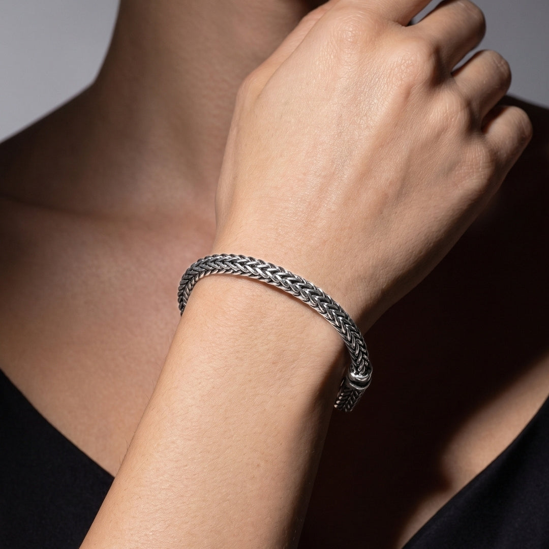 Balinese 5mm Sumbu Kompor Tulang Naga Silver Chain