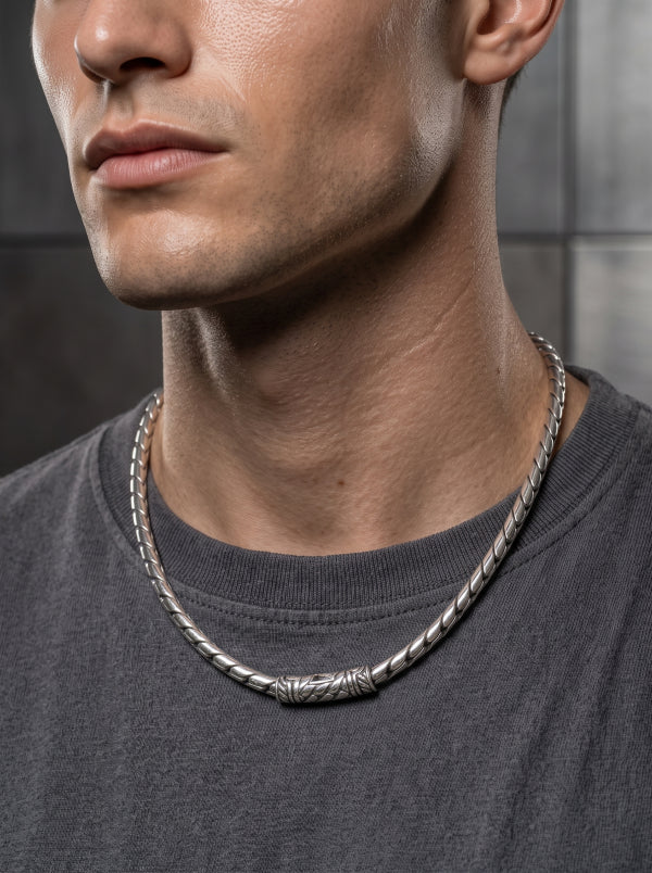 Artisan Bekel Weave Necklace in Sterling Silver, 5mm