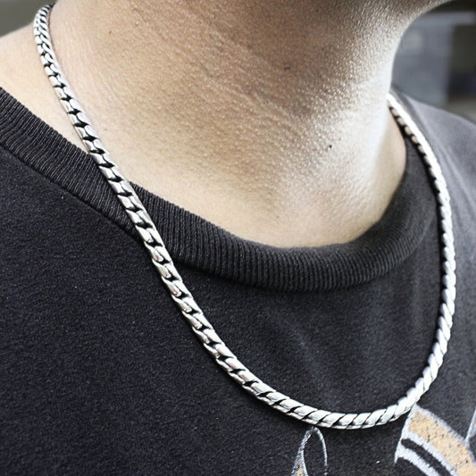 Sterling Silver Bekel Necklace – 4mm Wide