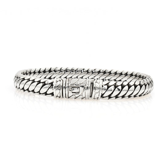 Men's Sterling Silver Bracelet -Ben 10mm wide