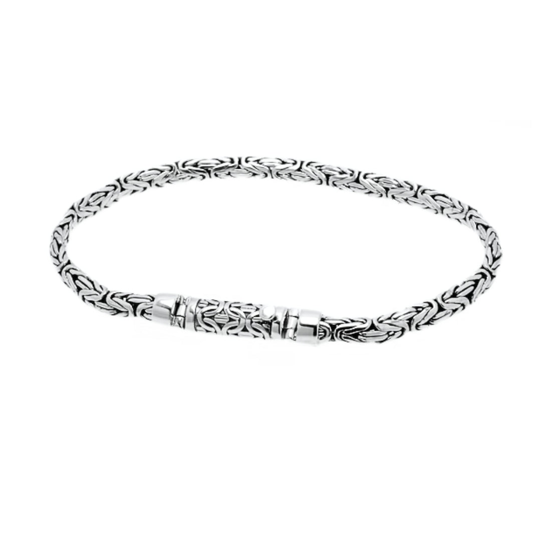 Byzantine Weave Chain Bracelet, 6mm Fine Silver
