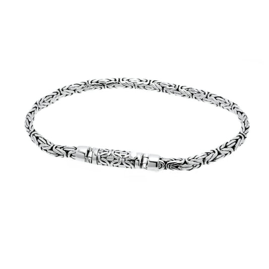 Byzantine Weave Chain Bracelet, 6mm Fine Silver