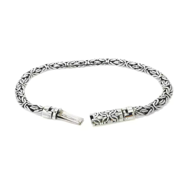 Byzantine Weave Chain Bracelet, 6mm Fine Silver