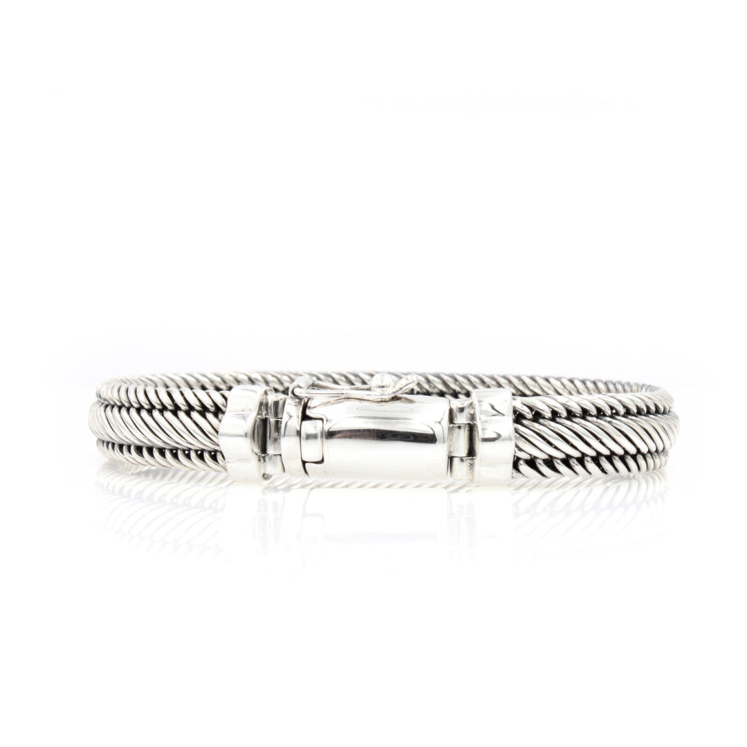 Men's Sterling Silver Handmade Braided bracelet -Edwin