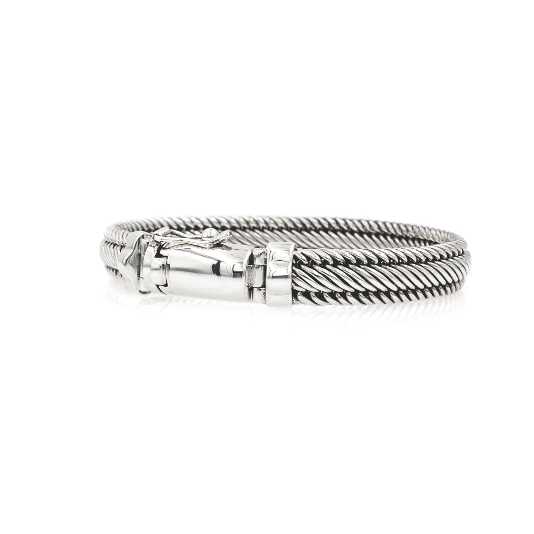 Men's Sterling Silver Handmade Braided bracelet -Edwin