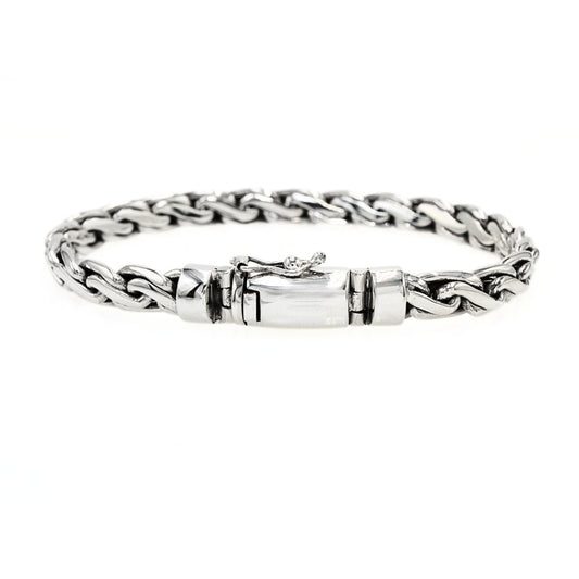 Balinese 8mm Padian Satu Oval Silver Bracelet