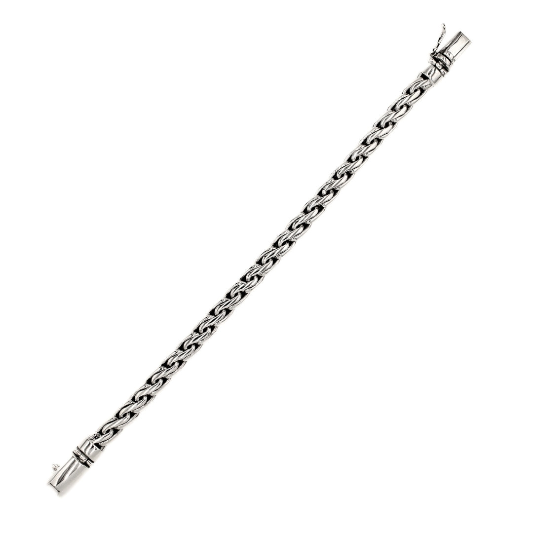 Balinese 8mm Padian Satu Oval Silver Bracelet