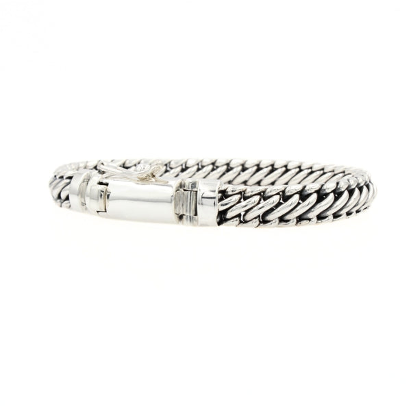 Ben 10 mm Plain Clasp Silver Bracelet Solid 925