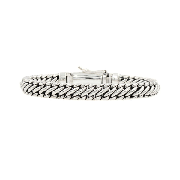 Ben 10 mm Plain Clasp Silver Bracelet Solid 925