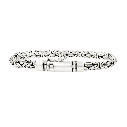 Byzantine Link Bracelet, 7mm Sterling Silver