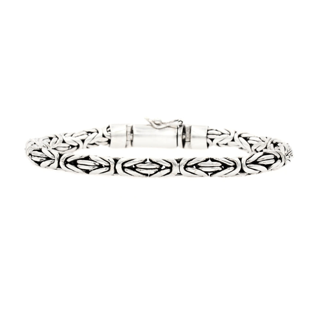 Byzantine Link Bracelet, 7mm Sterling Silver