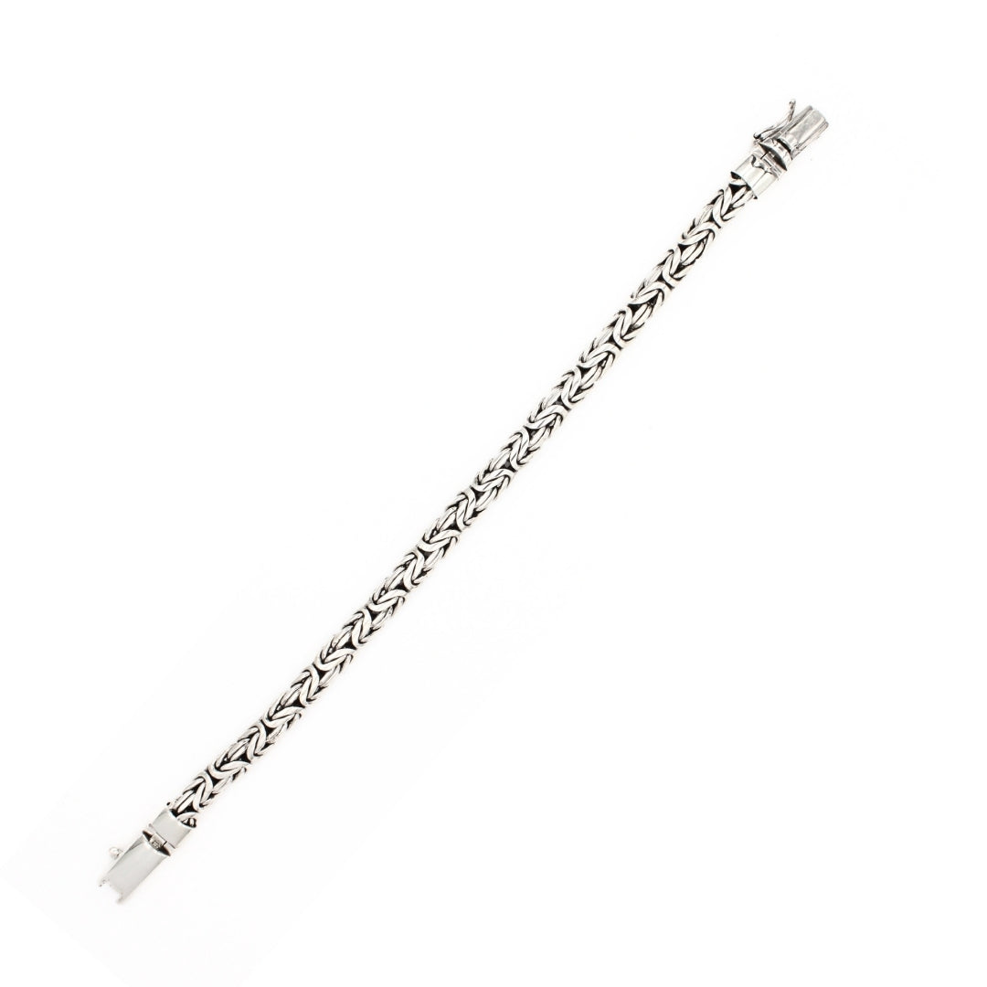 Byzantine Link Bracelet, 7mm Sterling Silver