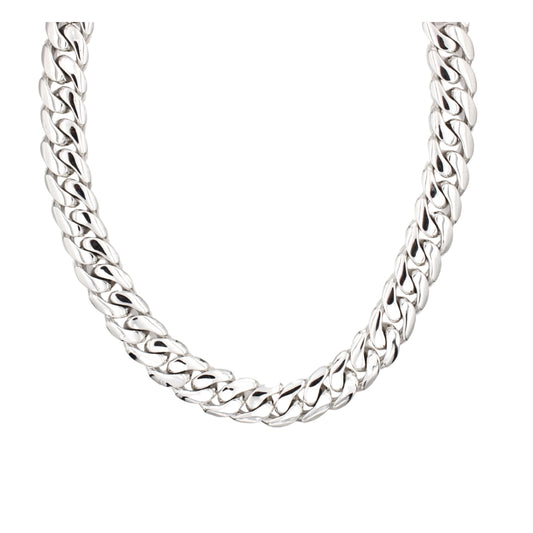 Sterling Silver Cuban Link Necklace – 16mm Heavyweight Chain