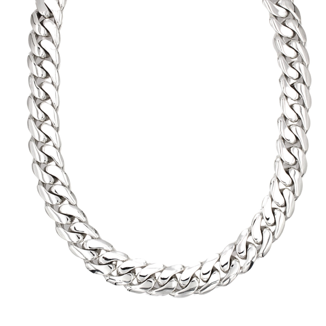 Sterling Silver Cuban Link Necklace – 16mm Heavyweight Chain